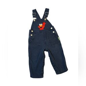 Vintage Sesame Street Elmo Blue Denim Overall Size 18M